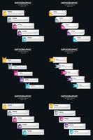 Vector 6 Infographics Pack Presentation slide template 5 Steps cycle diagrams and timelines