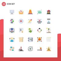 Universal Icon Symbols Group of 25 Modern Flat Colors of home sleep folder pillows dream Editable Vector Design Elements