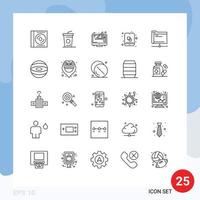 25 iconos creativos, signos y símbolos modernos de datos, edición creativa móvil, pensamiento, elementos de diseño vectorial editables vector