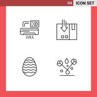 Line Pack of 4 Universal Symbols of air decoration room logistic easter egg Editable Vector Design Elements