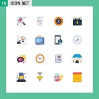 conjunto de 16 iconos de interfaz de usuario modernos signos de símbolos para cartera de halloween tienda de casos de negocios paquete editable de elementos de diseño de vectores creativos