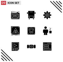 Pack of 9 Modern Solid Glyphs Signs and Symbols for Web Print Media such as healthcare server vehicles denied error Editable Vector Design Elements