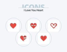 paquete de iconos planos de corazón 5 diseño de iconos. me gusta. amar. corazón. corazón. informe vector