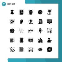 Set of 25 Modern UI Icons Symbols Signs for light interior cup education ball Editable Vector Design Elements