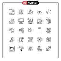 Universal Icon Symbols Group of 25 Modern Lines of scene nature achievement landscape dollar Editable Vector Design Elements