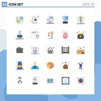 Set of 25 Modern UI Icons Symbols Signs for firework cracker bath celebration monitor Editable Vector Design Elements