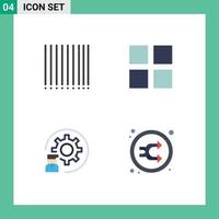 Group of 4 Flat Icons Signs and Symbols for barcode programmer layout develop mix Editable Vector Design Elements