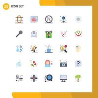 paquete de 25 signos y símbolos de colores planos modernos para medios de impresión web, como elementos de diseño de vectores editables prohibidos por el arquitecto de prueba de construcción de diseño