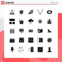 Solid Glyph Pack of 25 Universal Symbols of bottom save savings money finance Editable Vector Design Elements