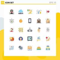 User Interface Pack of 25 Basic Flat Colors of investment budget cloud trumpet instrument Editable Vector Design Elements