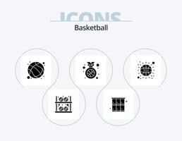 paquete de iconos de glifo de baloncesto 5 diseño de iconos. posición. medalla. deporte. mejor. deporte vector