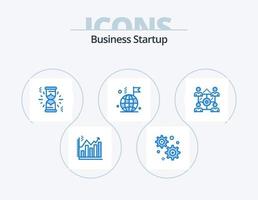 Business Startup Blue Icon Pack 5 Icon Design. share. network. loading. business. internet vector