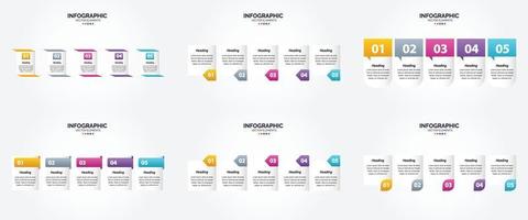 ilustración vectorial infografía conjunto de diseño plano para folleto publicitario y revista vector