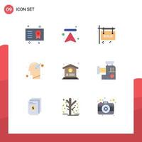 9 Universal Flat Colors Set for Web and Mobile Applications paper imagination upload human real estate Editable Vector Design Elements