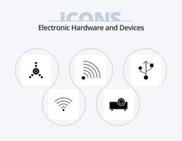 diseño de iconos del paquete de iconos de glifo de dispositivos 5. . alimentación. USB vector