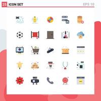 Group of 25 Flat Colors Signs and Symbols for server server coins security navigation Editable Vector Design Elements