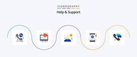 Help And Support Flat 5 Icon Pack Including support. help. money. tablet. configuration vector