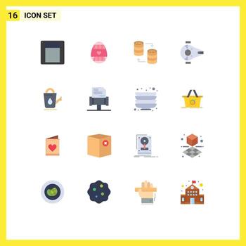 16 Flat Color concept for Websites Mobile and Apps bath ship server interceptor cruiser Editable Pack of Creative Vector Design Elements