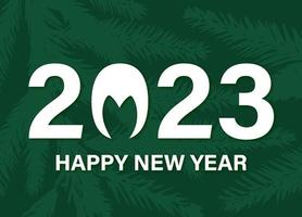 Feliz año nuevo. banner o tarjeta de felicitación para el año nuevo 2023. signo zodiacal de conejo. diseño minimalista. ilustración vectorial vector
