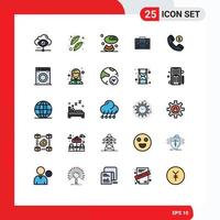 25 Creative Icons Modern Signs and Symbols of portfolio documents food case briefcase Editable Vector Design Elements