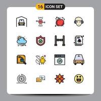 16 Creative Icons Modern Signs and Symbols of protection sun fruit wind sheep Editable Creative Vector Design Elements