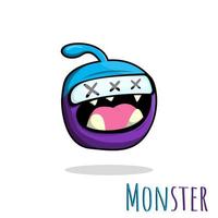 Hand drawn monster doodle flat style vector