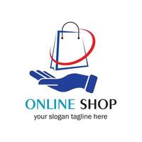 online shop logo vector icon illustration template design