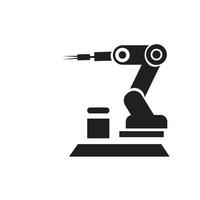 iconos de vector de brazo de robot mecánico industrial