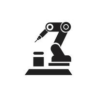 iconos de vector de brazo de robot mecánico industrial