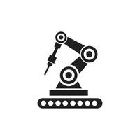 Industrial mechanical robot arm vector icons