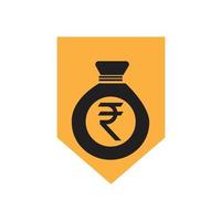 icono de la rupia india. vector de signo de rupia india