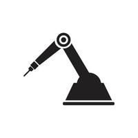 Industrial mechanical robot arm vector icons