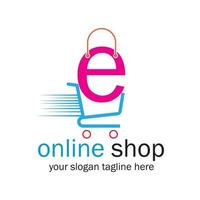 online shop logo vector icon illustration template design