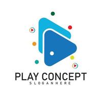 Colorful Play logo design concept. Play logo template vector. Icon Symbol vector