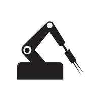 Industrial mechanical robot arm vector icons