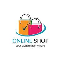 online shop logo vector icon illustration template design