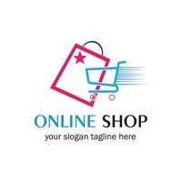 online shop logo vector icon illustration template design