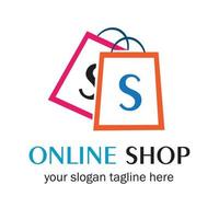 online shop logo vector icon illustration template design