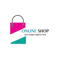 online shop logo vector icon illustration template design