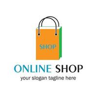 online shop logo vector icon illustration template design