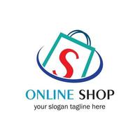 online shop logo vector icon illustration template design