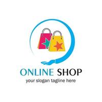 online shop logo vector icon illustration template design