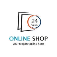 online shop logo vector icon illustration template design