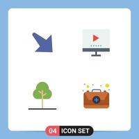 4 Creative Icons Modern Signs and Symbols of arrow greenery devices tv aid Editable Vector Design Elements