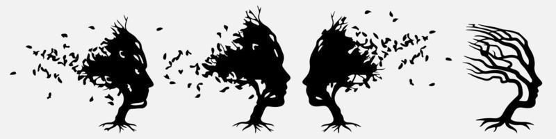 Bare tree Silhouette art vector design plant bare shape for websites, printing and others.