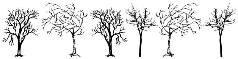 Bare tree Silhouette art vector design plant bare shape for websites, printing and others.