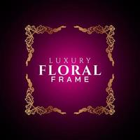 Luxury elegant circle floral frame golden round decorative corners vector