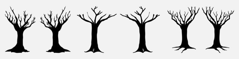 Bare tree Silhouette art vector design plant bare shape for websites, printing and others.