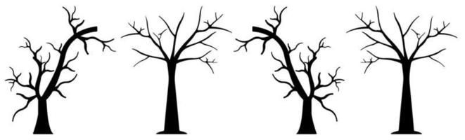 Bare tree Silhouette art vector design plant bare shape for websites, printing and others.