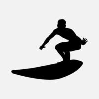 gráficos de ilustración de fondo blanco de vector de silueta de surfistas